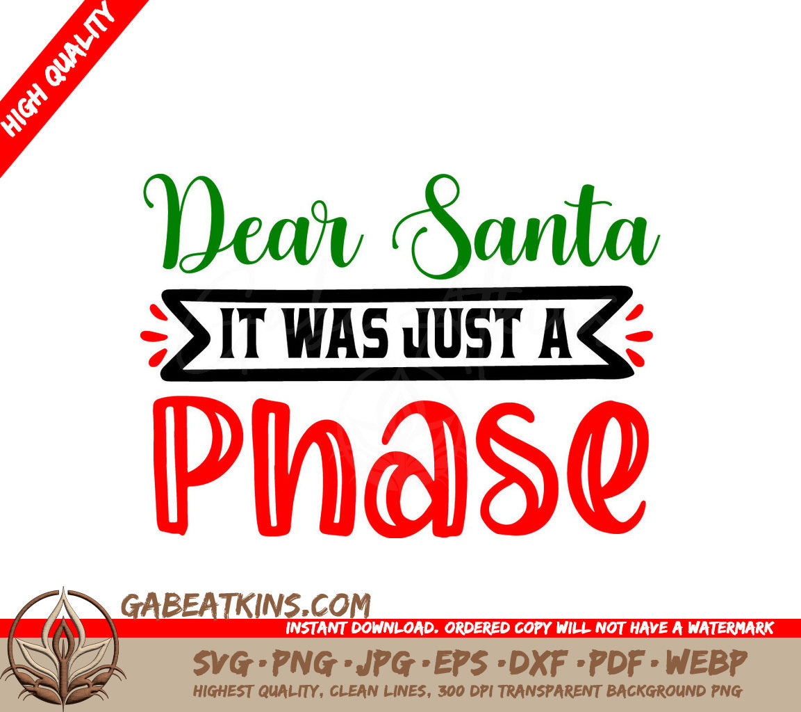 Dear Santa Phase SVG SVG