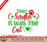 Dear Santa Cat SVG Design SVG