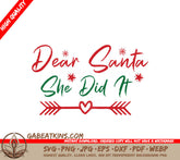 Red & Green Dear Santa SVG SVG