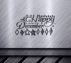Happy December Trees & Stars SVG SVG