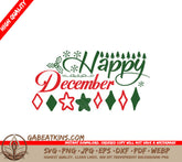Happy December Trees & Stars SVG SVG
