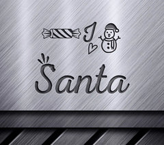 Red & Gold I Love Santa SVG SVG