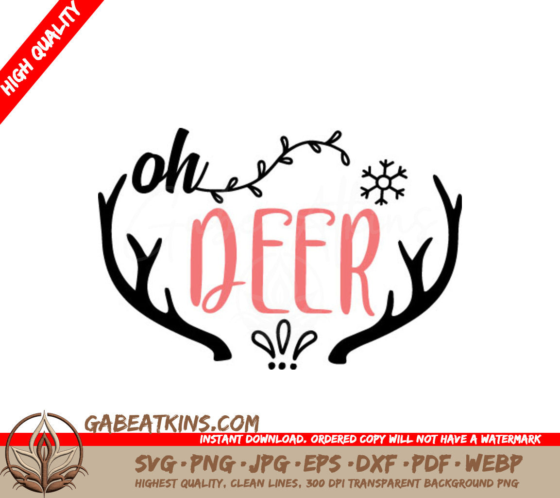 Christmas Oh Deer SVG Design SVG