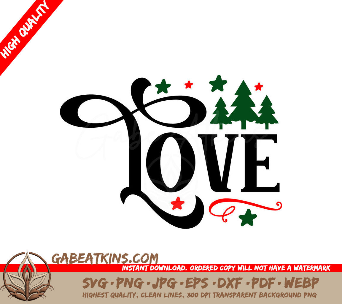 Christmas Round Ornament SVG Love SVG