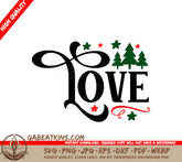 Christmas Round Ornament SVG Love SVG