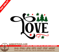 Christmas Round Ornament SVG Love SVG