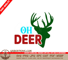Oh Deer SVG Christmas Sticker SVG