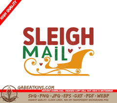 Sleigh Mail SVG Christmas Sticker SVG