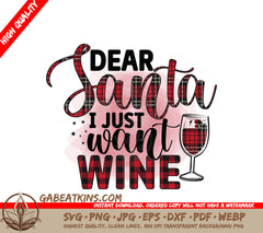 Dear Santa Wine SVG SVG