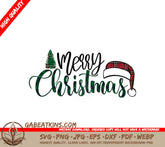 Christmas Plaid Hat SVG Design SVG