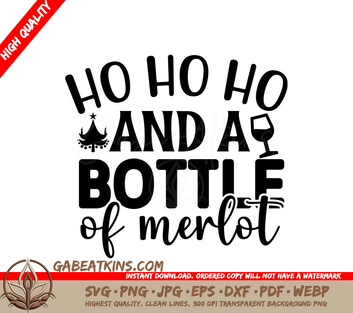 Ho Ho Ho Merlot SVG Design SVG