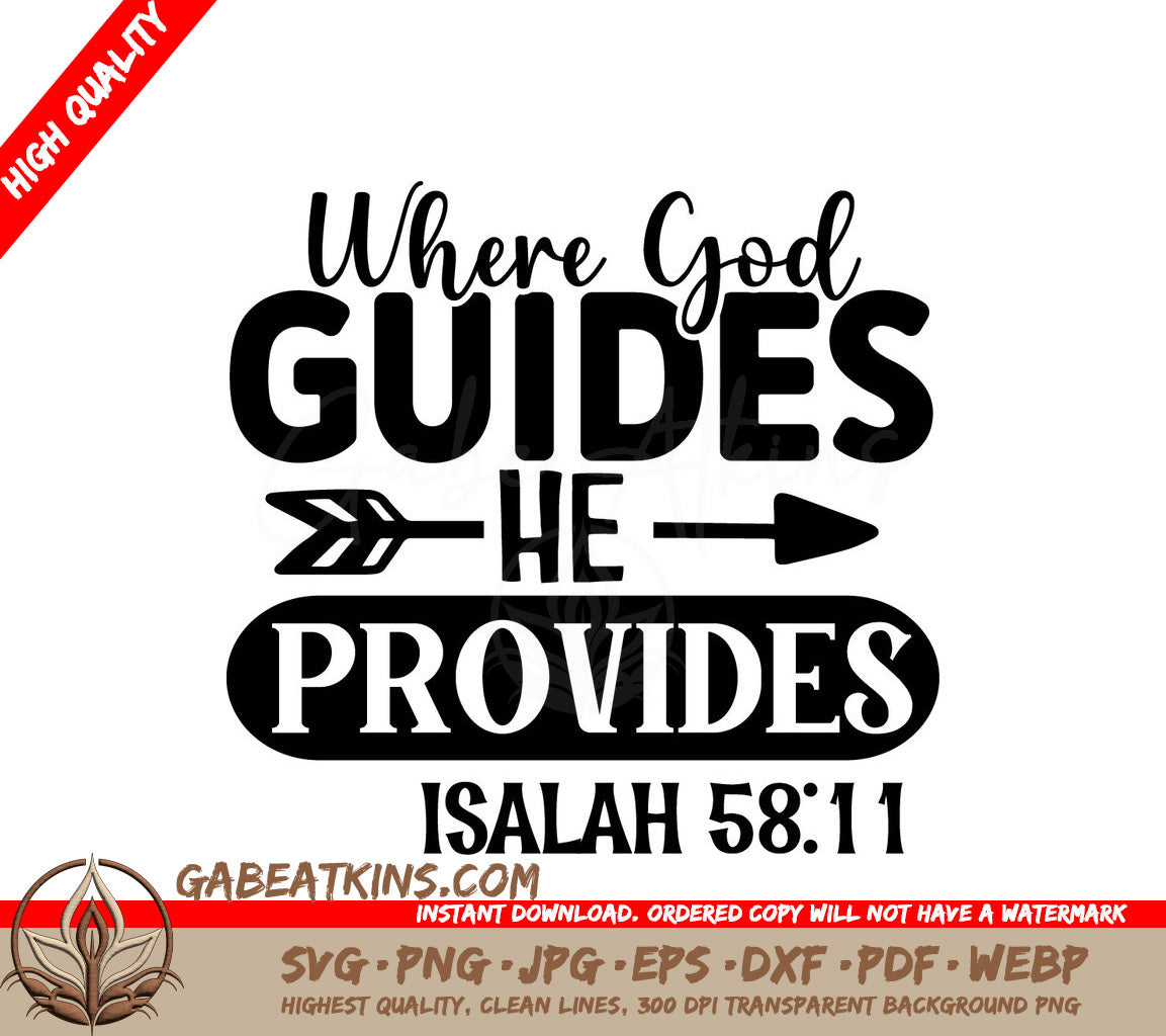 God Guides, He Provides SVG SVG