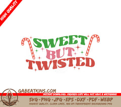 Sweet But Twisted Candy Cane SVG SVG