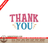 Pink & Blue Thank You SVG SVG