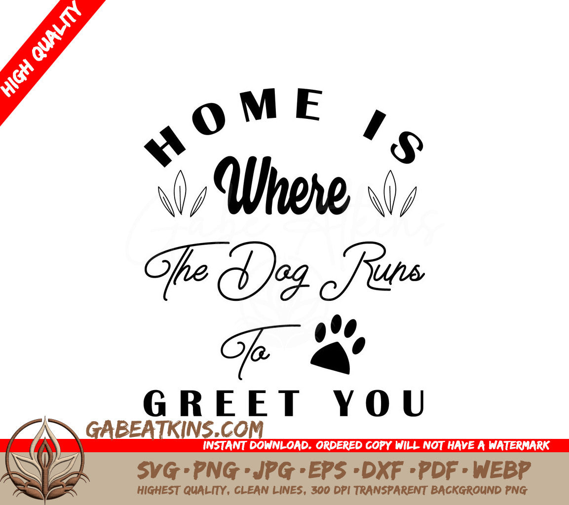 Dog Home SVG Greeting Design SVG