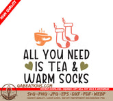 Fall Tea & Warm Socks SVG SVG