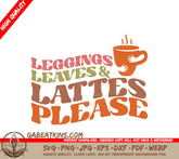 Fall Leggings Leaves Latte SVG SVG