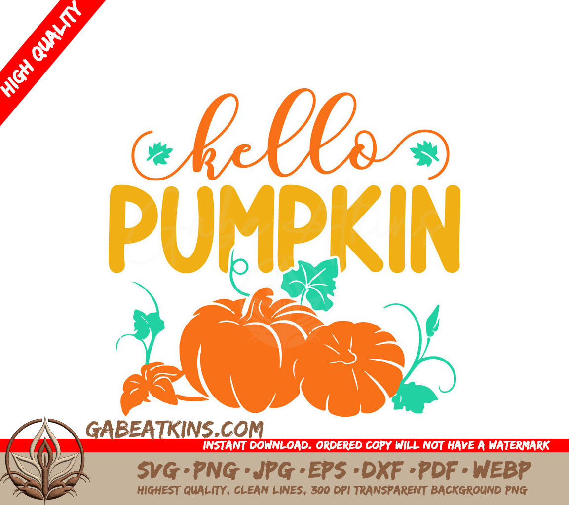 Hello Pumpkin SVG Fall Decor SVG