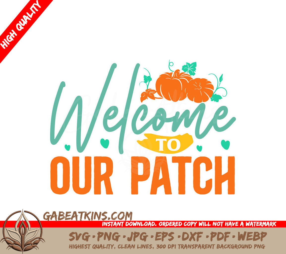 Welcome Patch Pumpkin SVG SVG