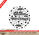 Autumn Blessings Round Sign SVG SVG