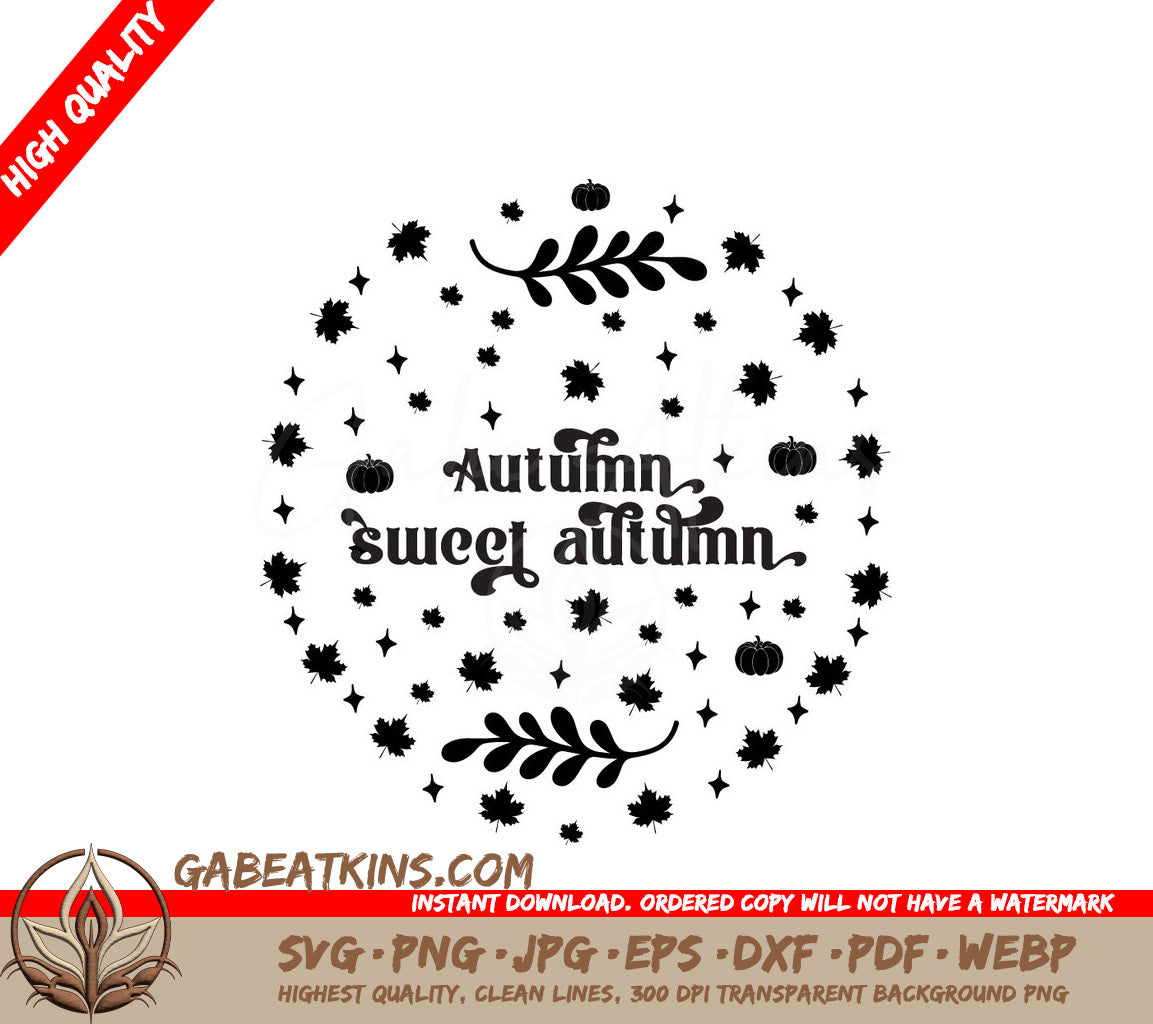 Autumn Sweet Fall Round Sign SVG SVG