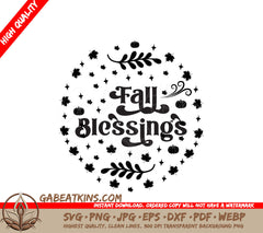 Fall Blessings Round SVG Sign SVG