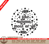 I Love Autumn SVG Sign SVG
