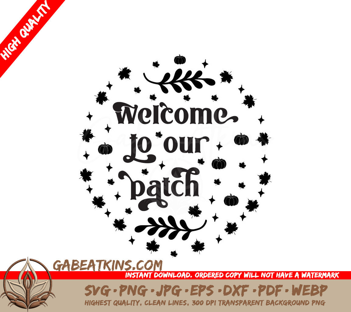 Welcome Patch Fall Round SVG SVG