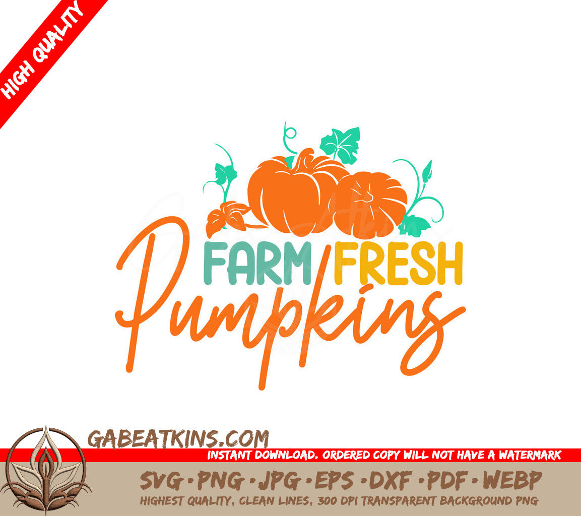 Farm Fresh Pumpkins SVG Sticker SVG