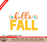 Hello Fall SVG - Yellow & Orange SVG