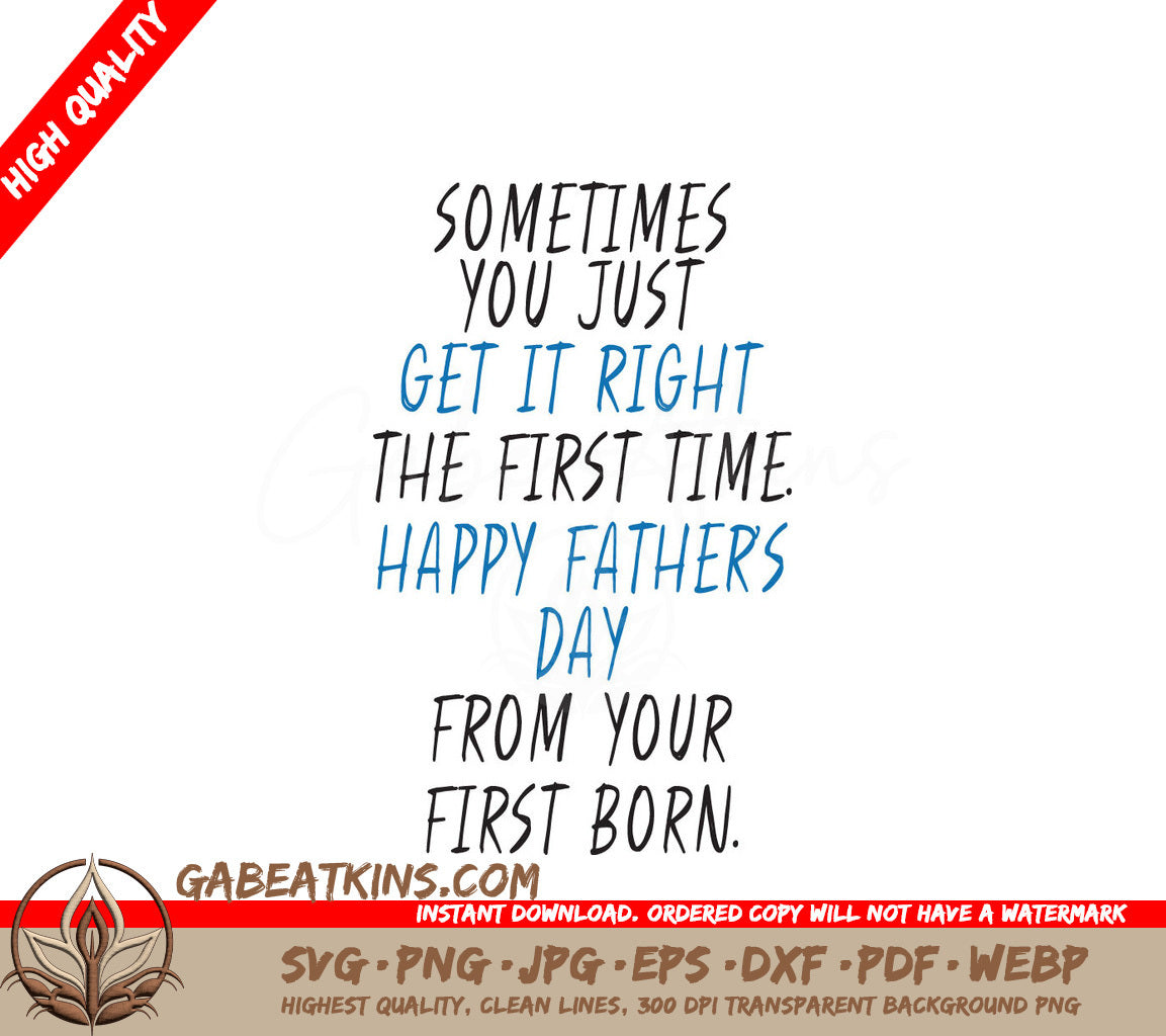 Fathers Day SVG - First Born SVG