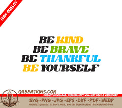 Be Kind Be Brave SVG Poster SVG