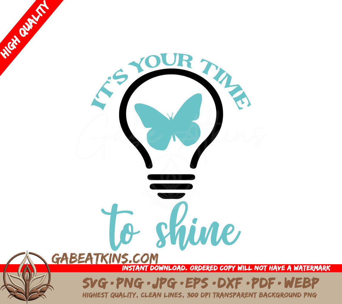 Shine Butterfly Light Bulb SVG SVG