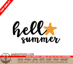 Hello Summer Starfish SVG SVG