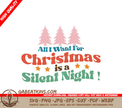 Silent Night Christmas SVG Poster SVG