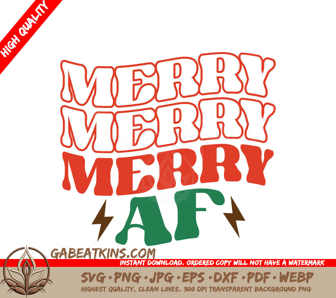 Merry AF Christmas SVG SVG
