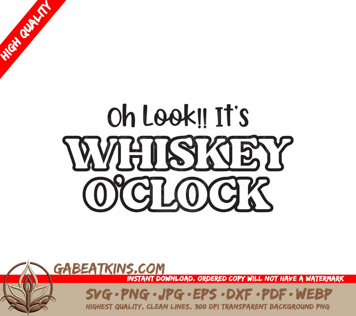 Whiskey OClock SVG Coaster Design SVG