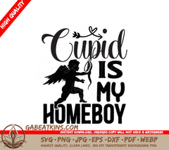 Cupid Homeboy SVG Black White SVG