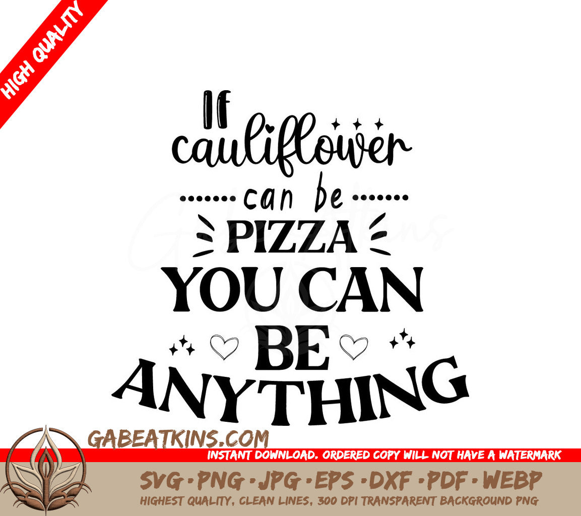 Cauliflower Pizza SVG Design SVG