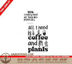 Coffee & Plants SVG Poster SVG