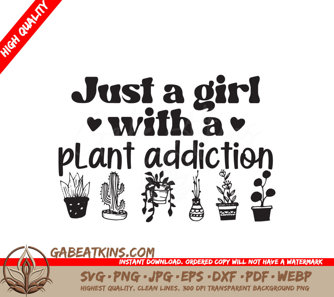 Plant Addict Girl SVG SVG