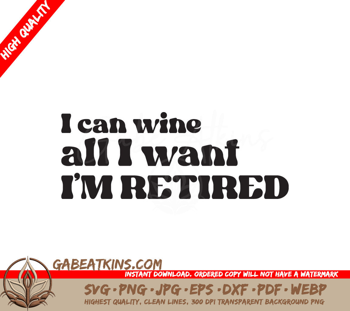 Retired Wine SVG Design SVG