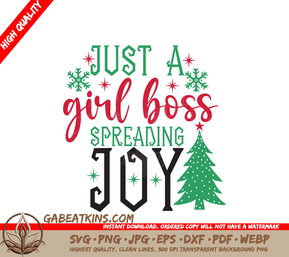 Girl Boss Christmas SVG Joy SVG