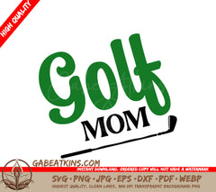 Green Golf Mom SVG Keychain SVG