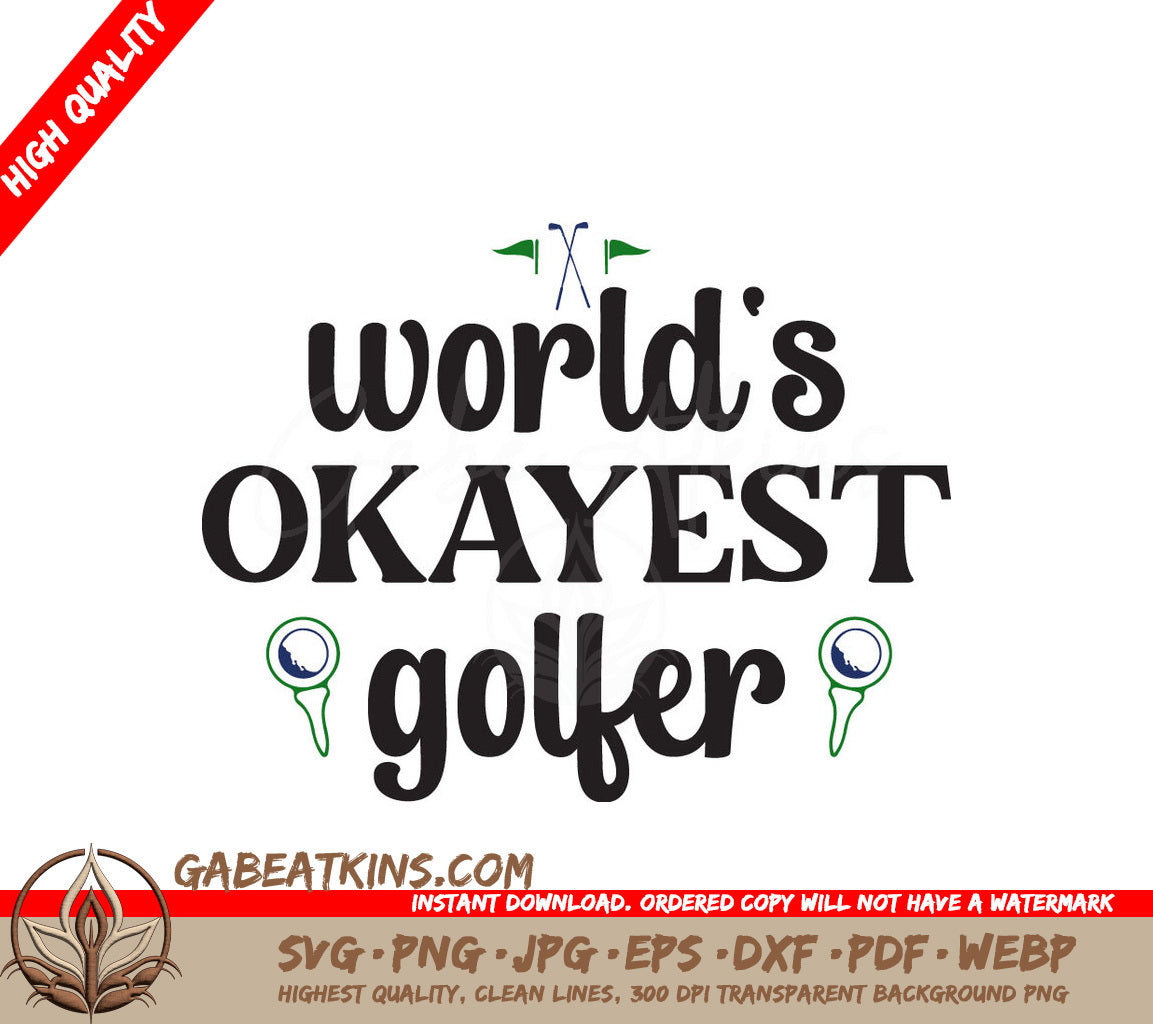 Worlds Okayest Golfer SVG Keychain SVG