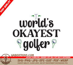 Worlds Okayest Golfer SVG Keychain SVG
