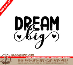 Dream Big SVG Quote Stickers SVG