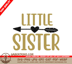 Little Sister Arrow Heart SVG SVG