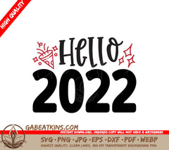 Hello 2022 Red Black SVG SVG
