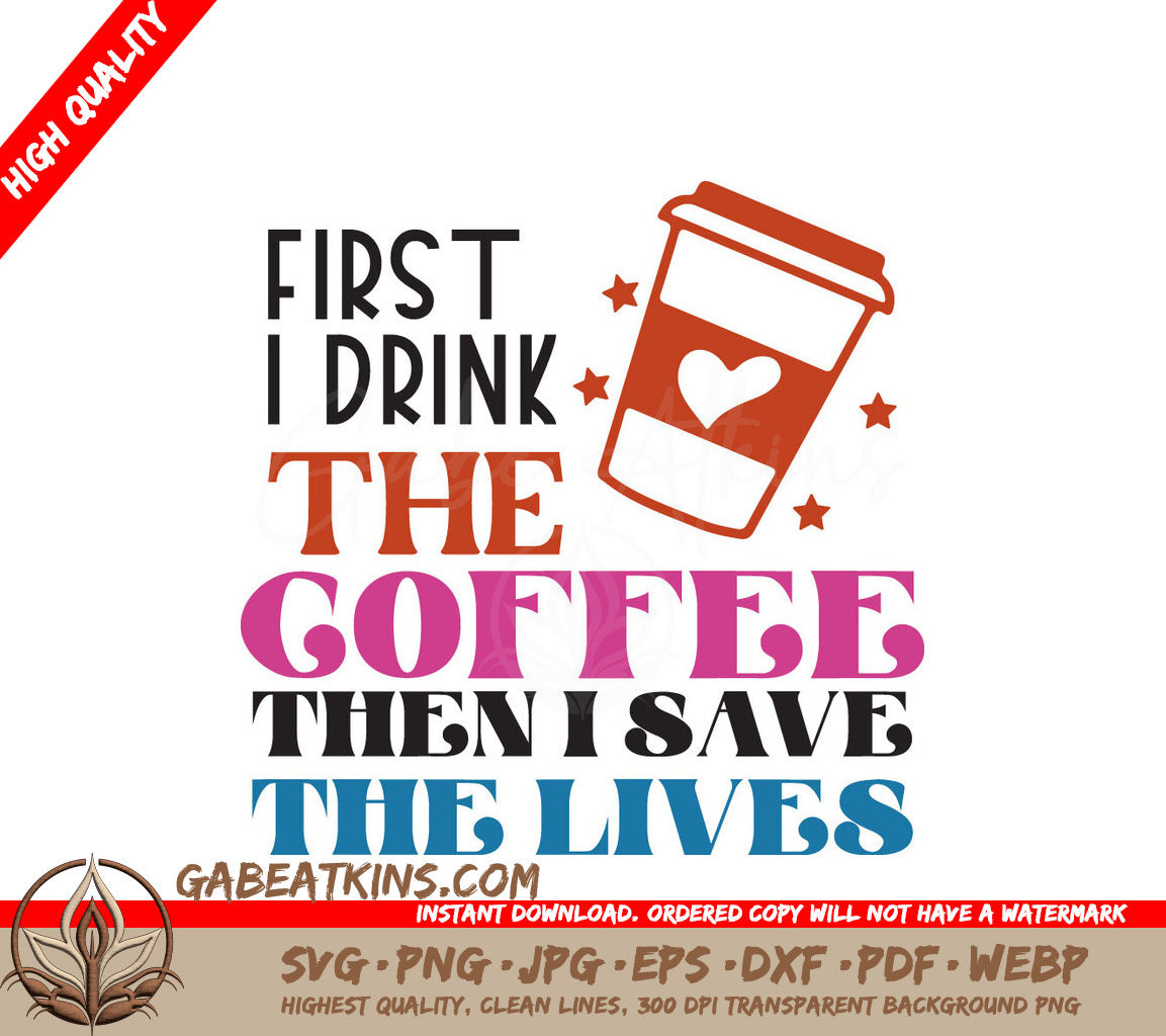 Nurse Coffee SVG Design SVG